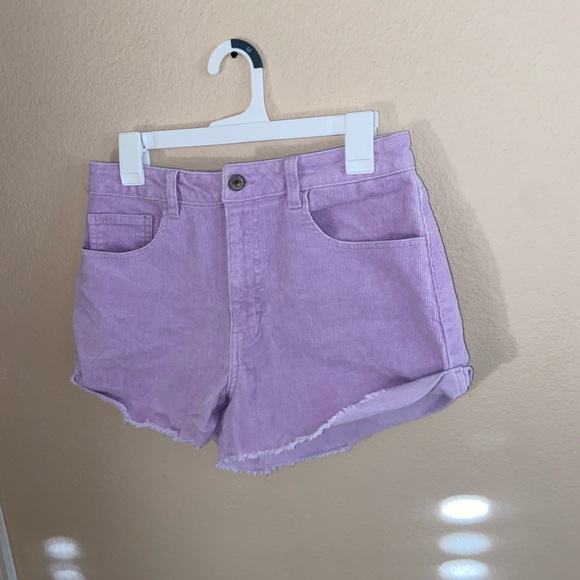 Forever 21 purple cute corduroy shorts high rise mom girl hood core y2k bottoms - Picture 3 of 8